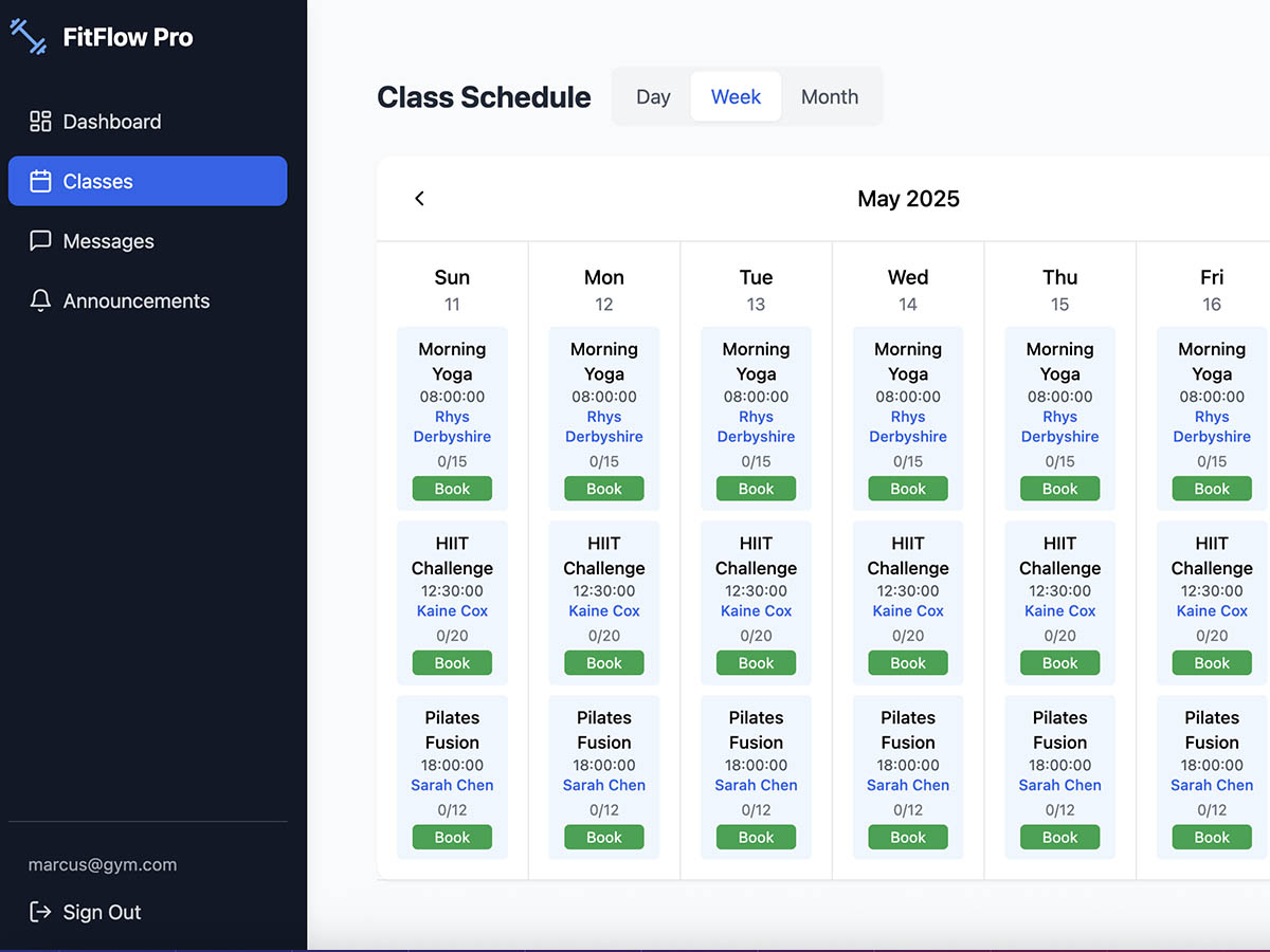 Gym Management App